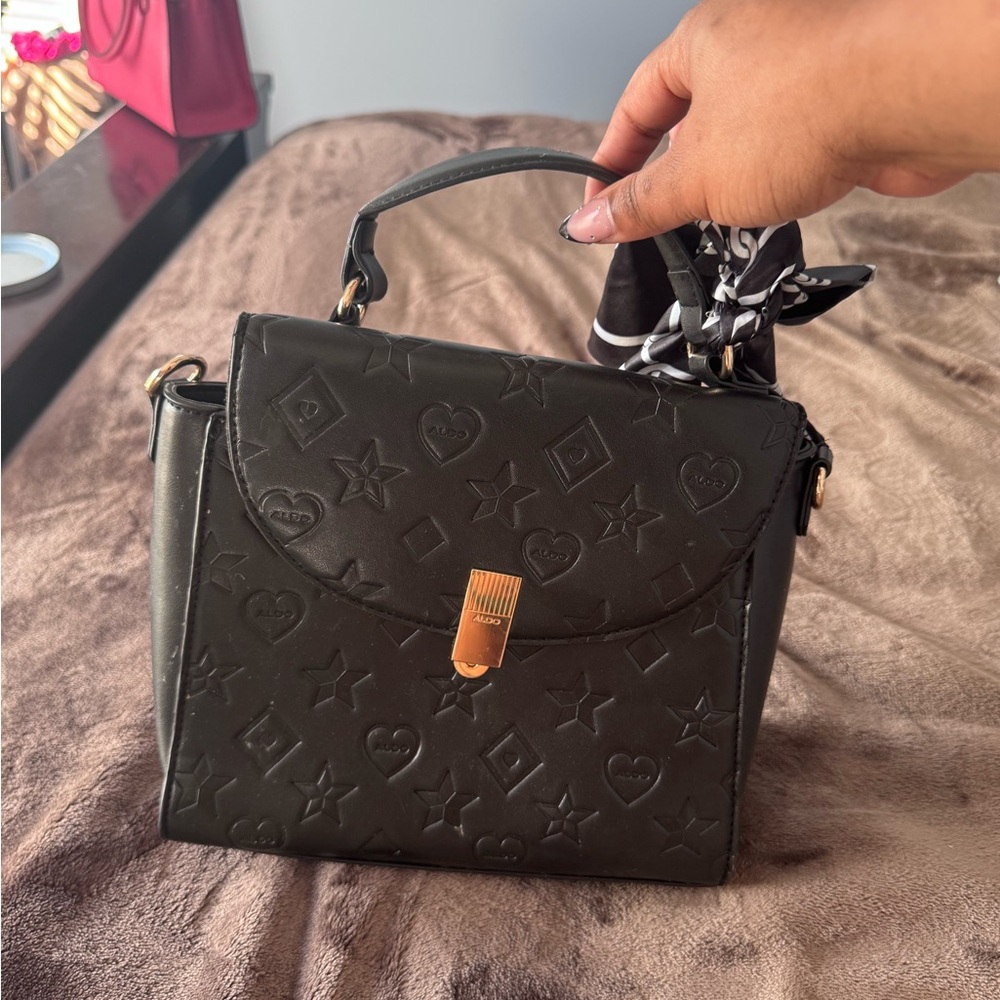 Aldo Black Embossed Satchel